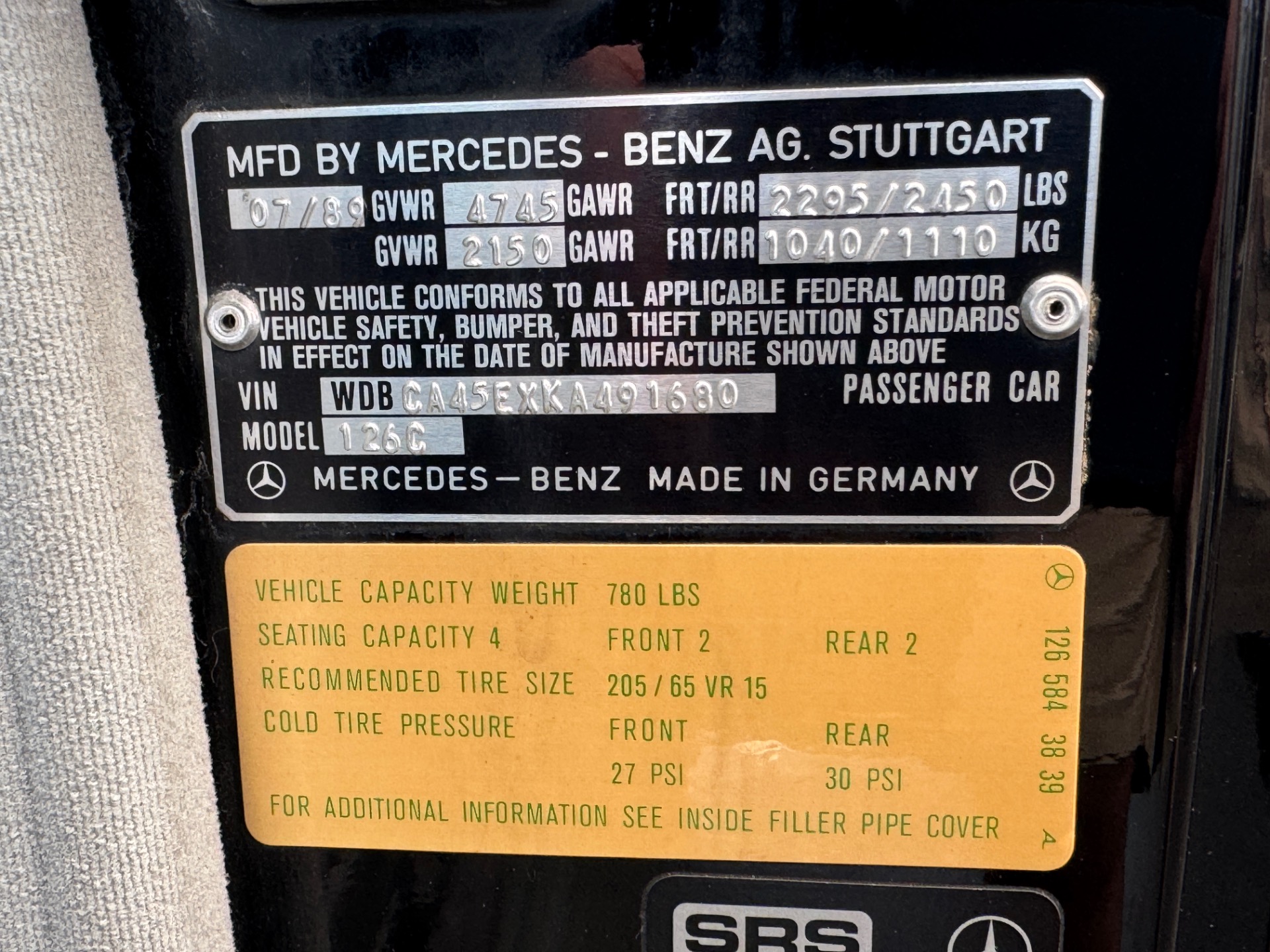 Used 1989 Mercedes Benz 560 Class 560 SEC